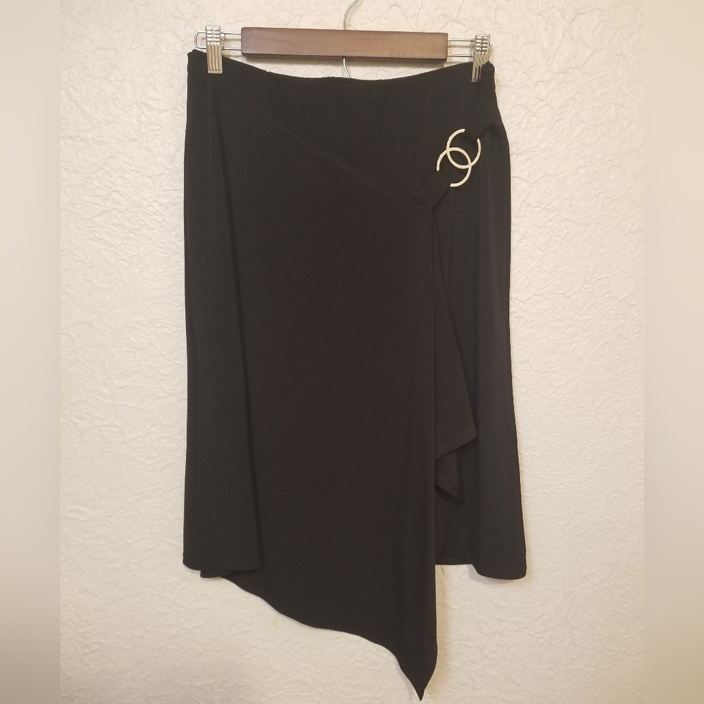 Black Faux Wrap Skirt Y2K